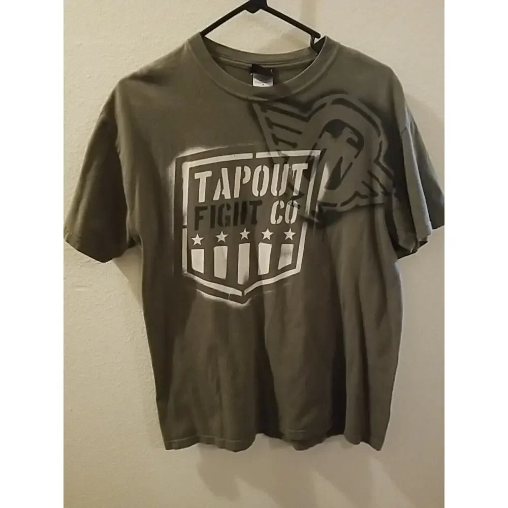 Tapout Fight Co Army Olive‎ Green T-Shirt Mens Medium Eagle Fight UFC Octagon